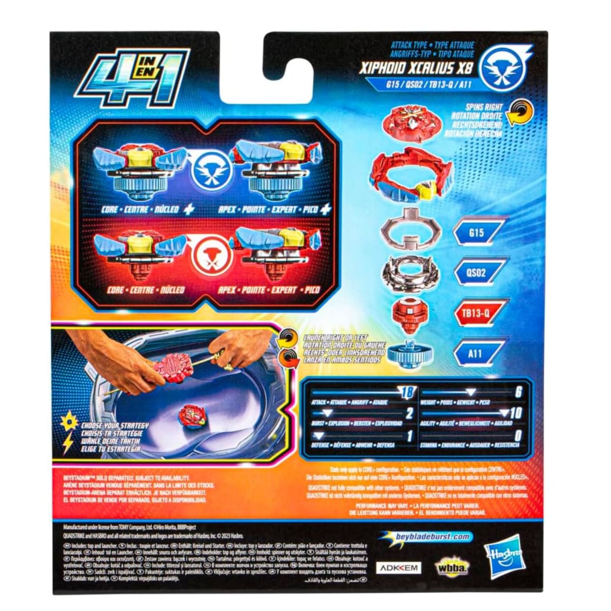 Beyblade Burst Quadstrike Lanzador Xcalius9