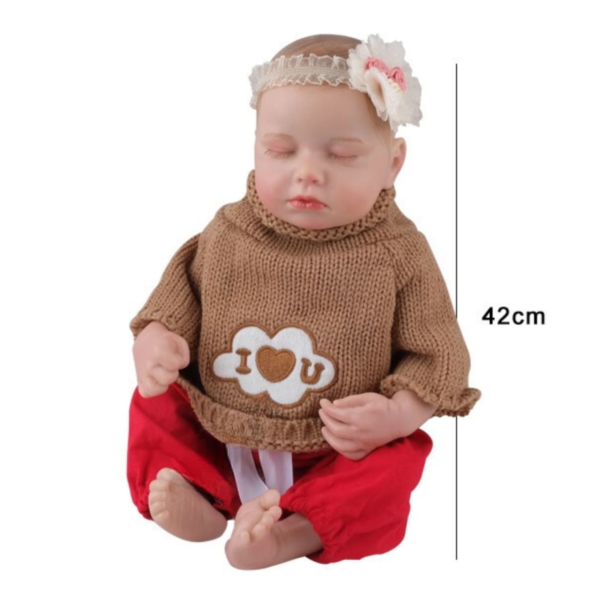 Muñeca Tipo Reborn Dormida Interactiva 42 cm2