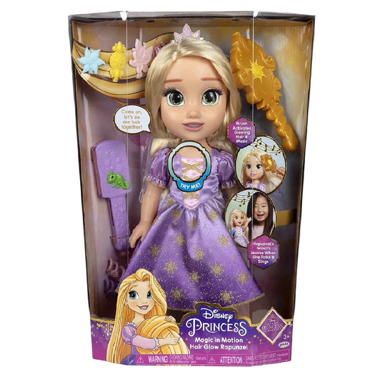 Muñeca Princesa Rapunzel Magic in Motion Hair Glow5