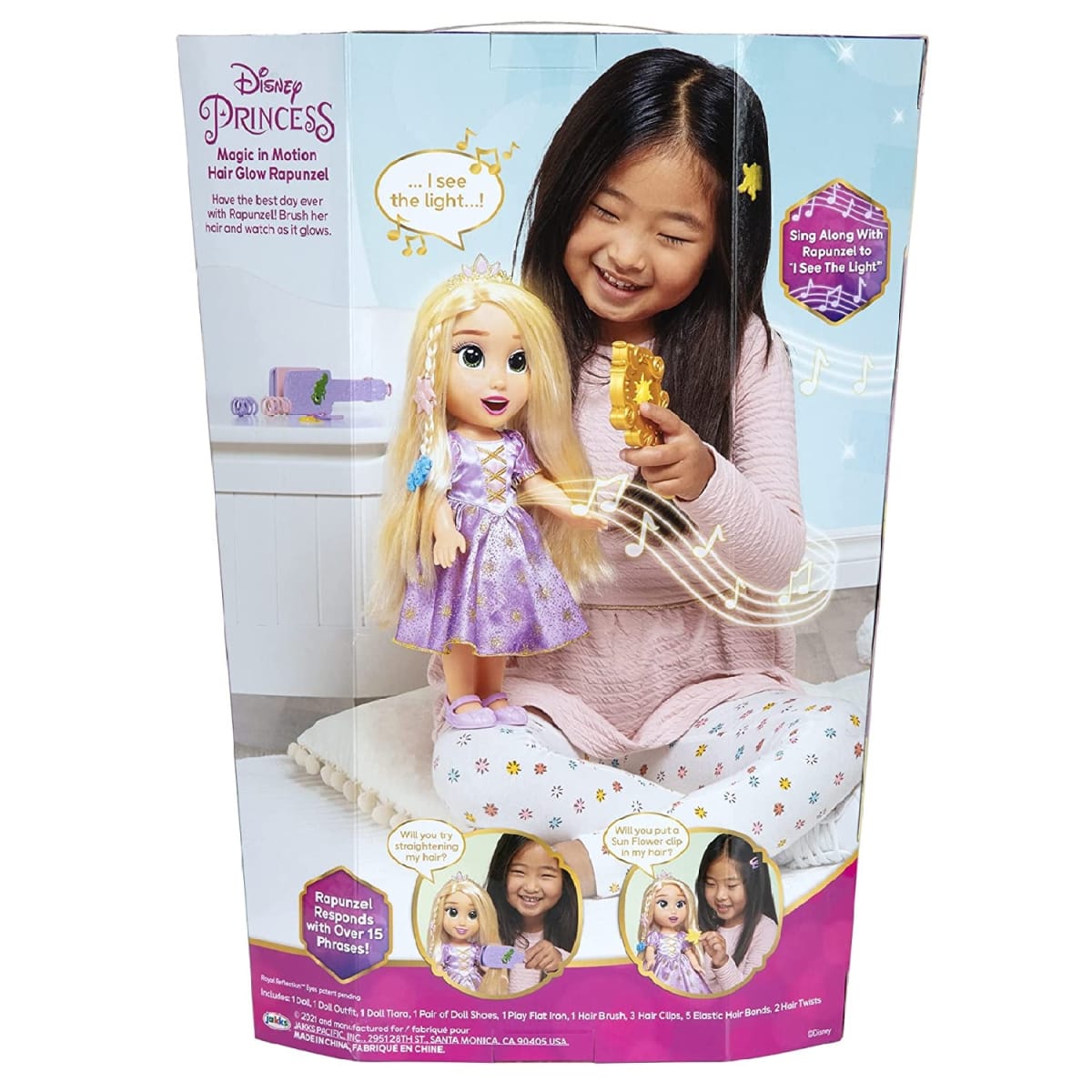 Muñeca Princesa Rapunzel Magic in Motion Hair Glow3