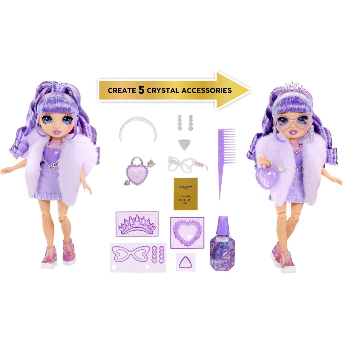 Muñeca Rainbow High Creative Crystals Violet2