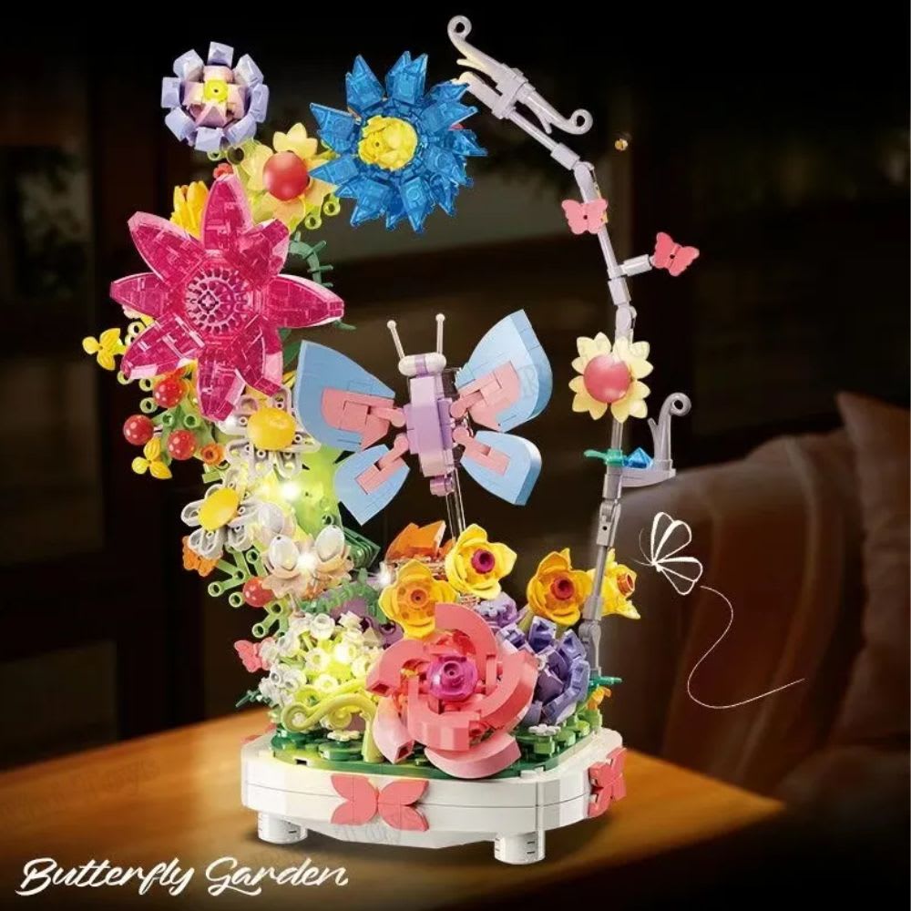 Bloques para Armar Jardín Mariposa con Luz 914 piezas2