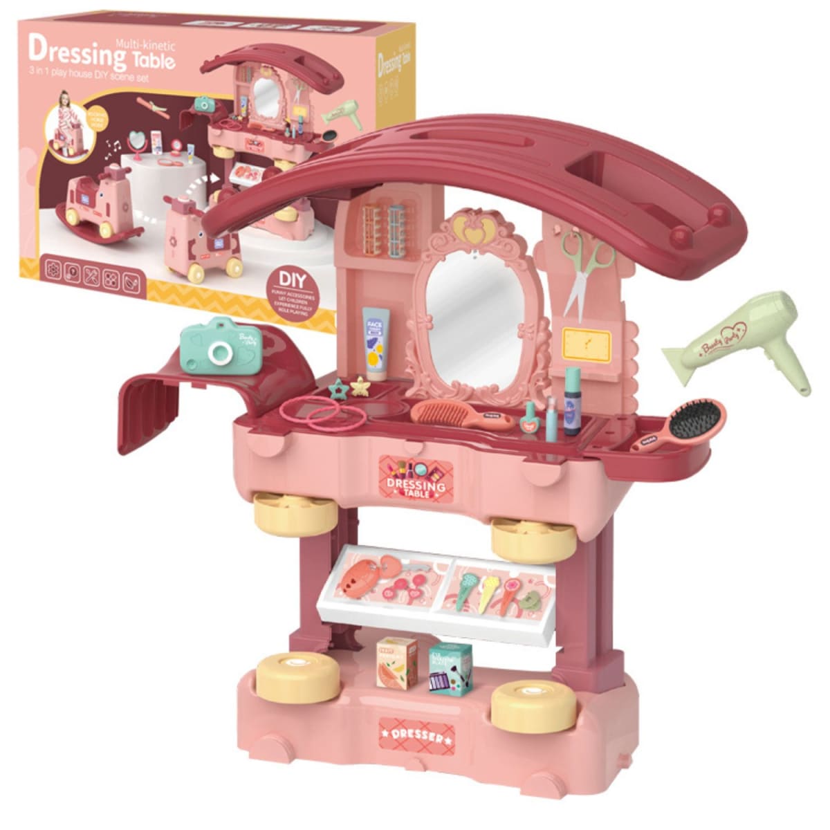 Role Play 3 en 1 Tocador/ Balancín/ Correpasillos
2