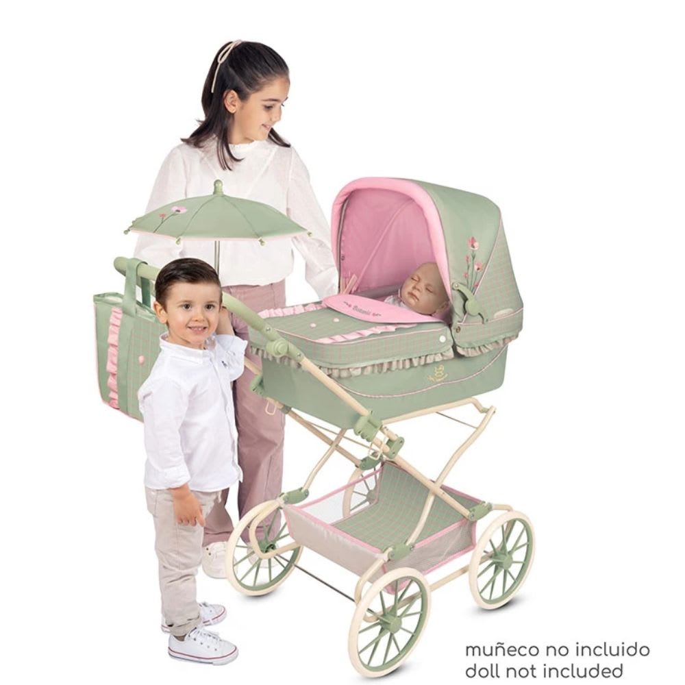 Coche de Muñecas Reborn Colección Botanic Plegable con Manillar Regulable y Sombrilla2