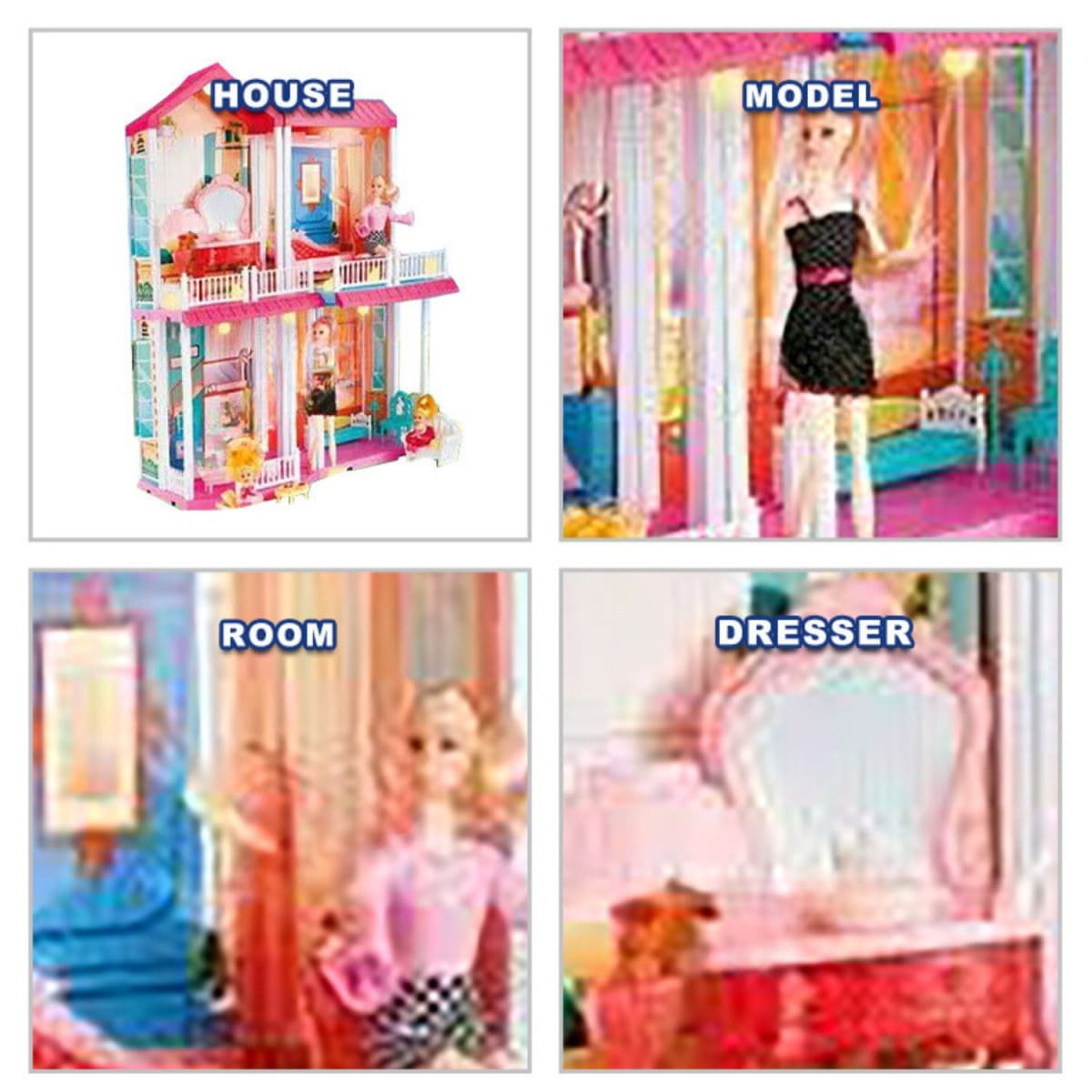 Casa de Muñecas con Accesorios y 4 Muñecas 2