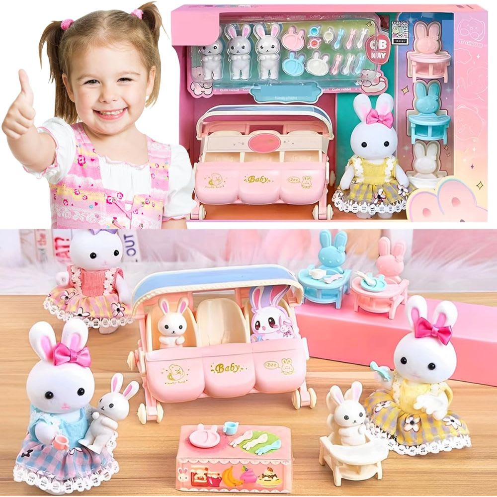 Set de Conejitos Trillizos Ternurines con Accesorios2
