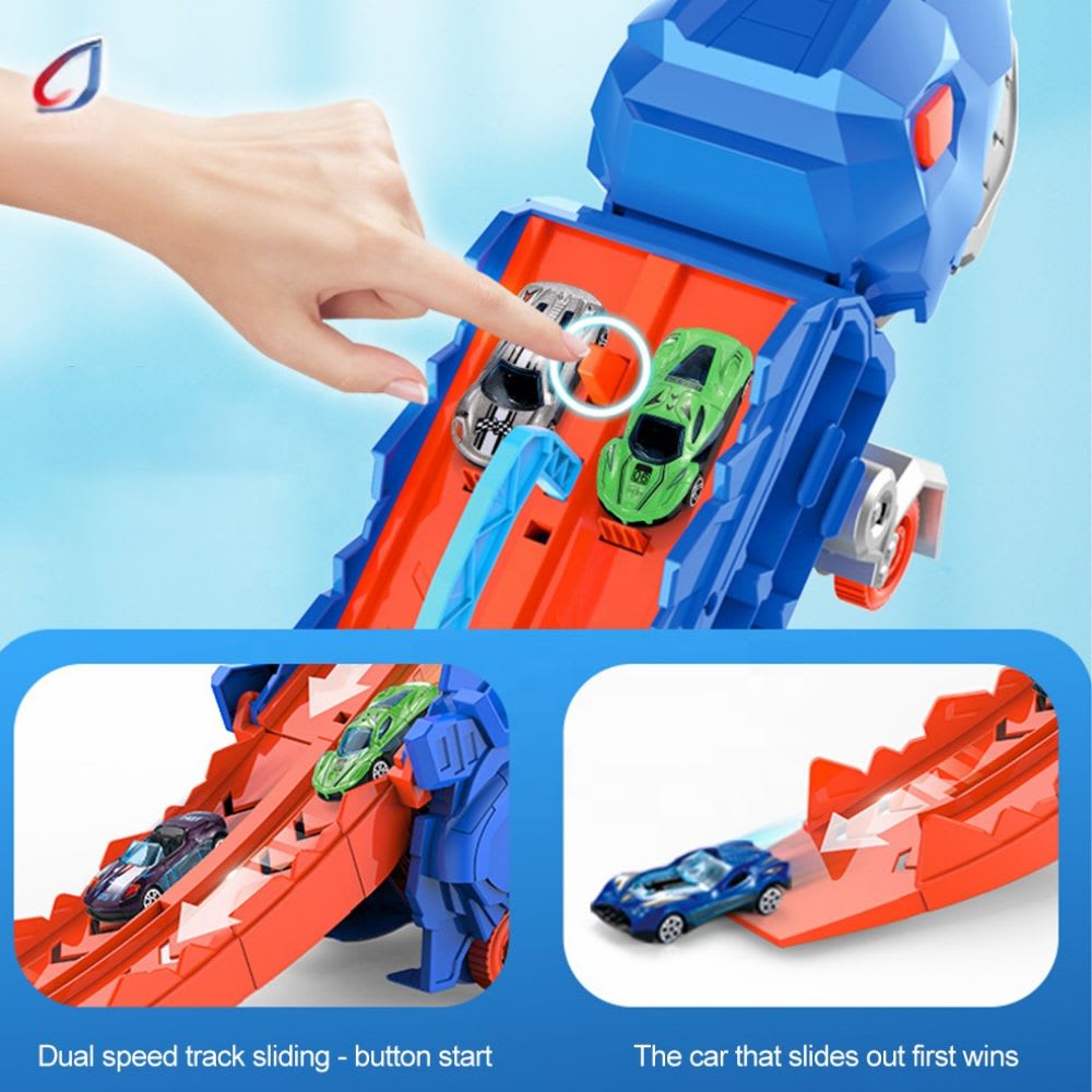 Mega Dino Rex Camión  Devorador Incluye 4 Carritos de Metal2