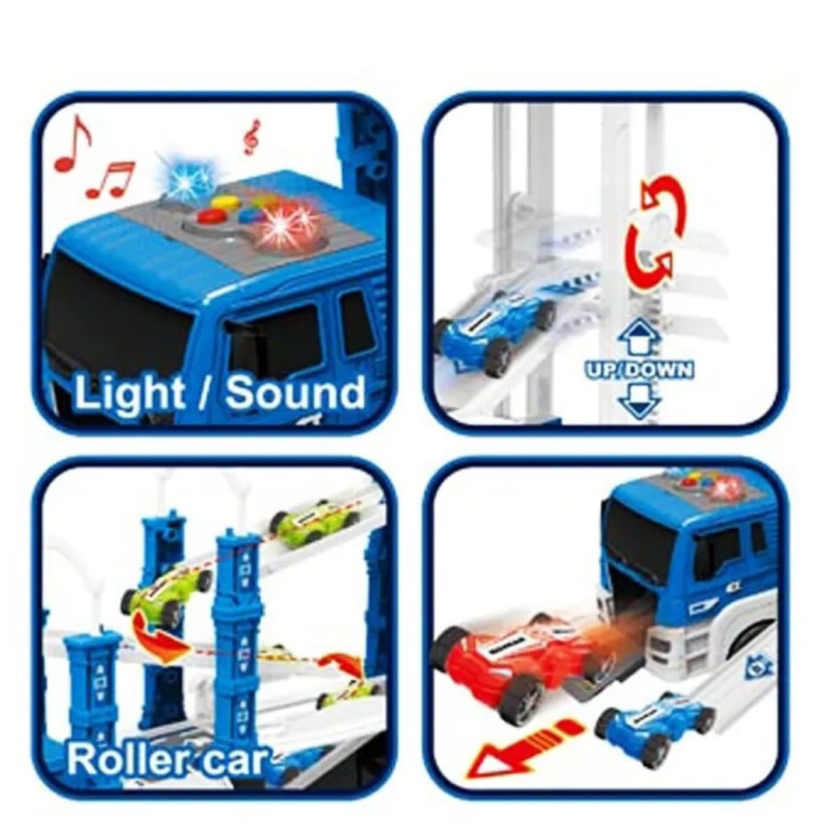 Camión Policía Multifuncional: Luz, Sonido, Incluye Carros2