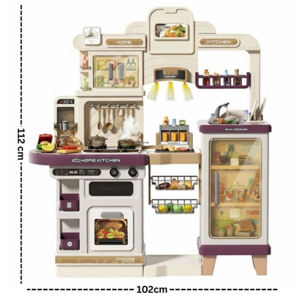 Cocina para Niños Extragrande Multifunción  Agua, Vapor, Luz y sonido 112 cm, 93 accesorios2