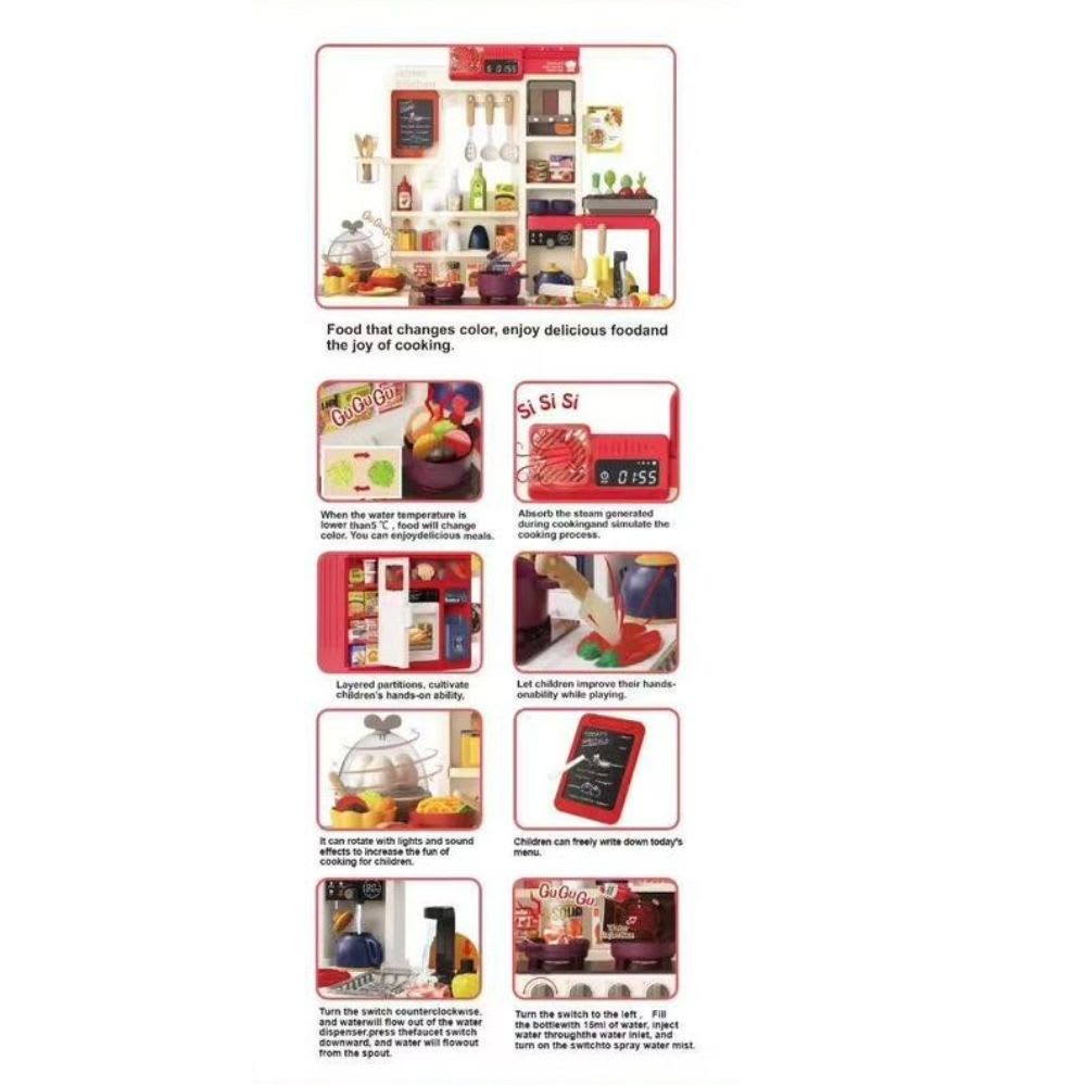 Cocina Deluxe para Niños con Luz, Sonido, Agua 103 cm3
