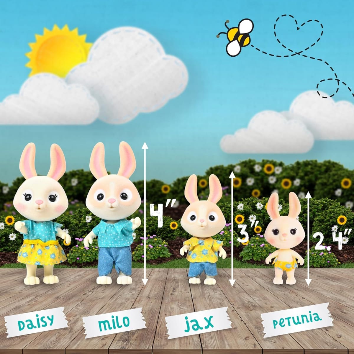 Pack de Muñecos Ternurines Honey Bee Acres Familia Conejo3