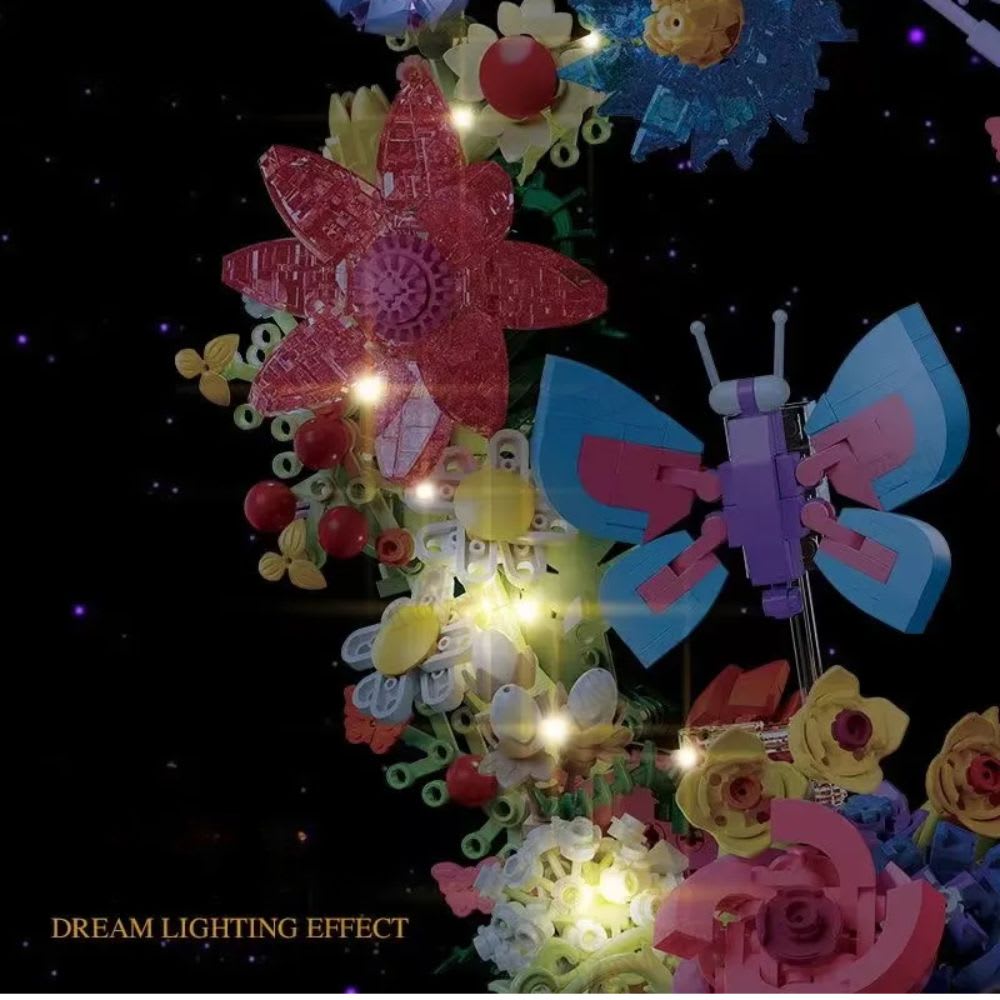 Bloques para Armar Jardín Mariposa con Luz 914 piezas3