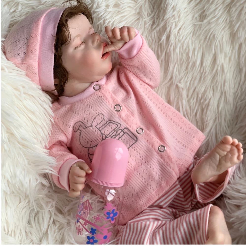 Muñeca Tipo Reborn Dormida Interactiva 42 cm7