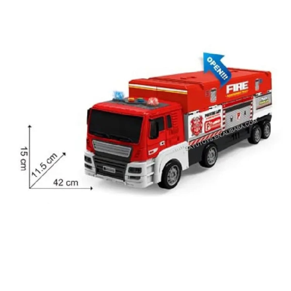 Camión de Bomberos Multifuncional: Luz, sonido, incluye carros3