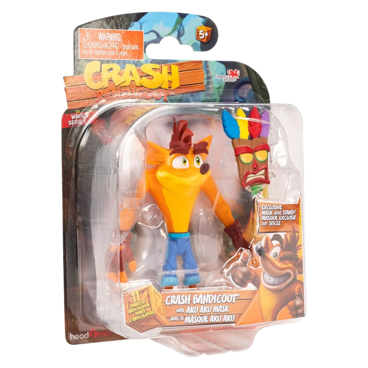 Crash Bandicoot con Máscara Aku Aku Articulado3