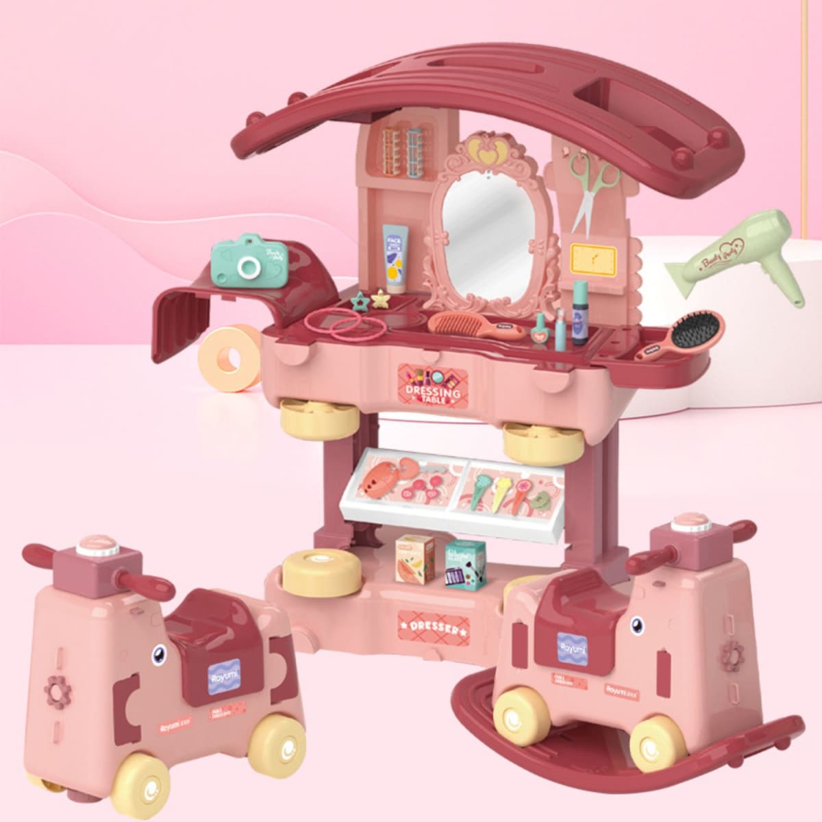 Role Play 3 en 1 Tocador/ Balancín/ Correpasillos
3