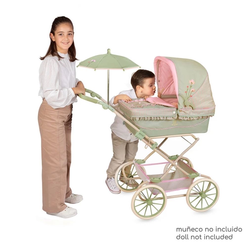 Coche de Muñecas Reborn Colección Botanic Plegable con Manillar Regulable y Sombrilla3