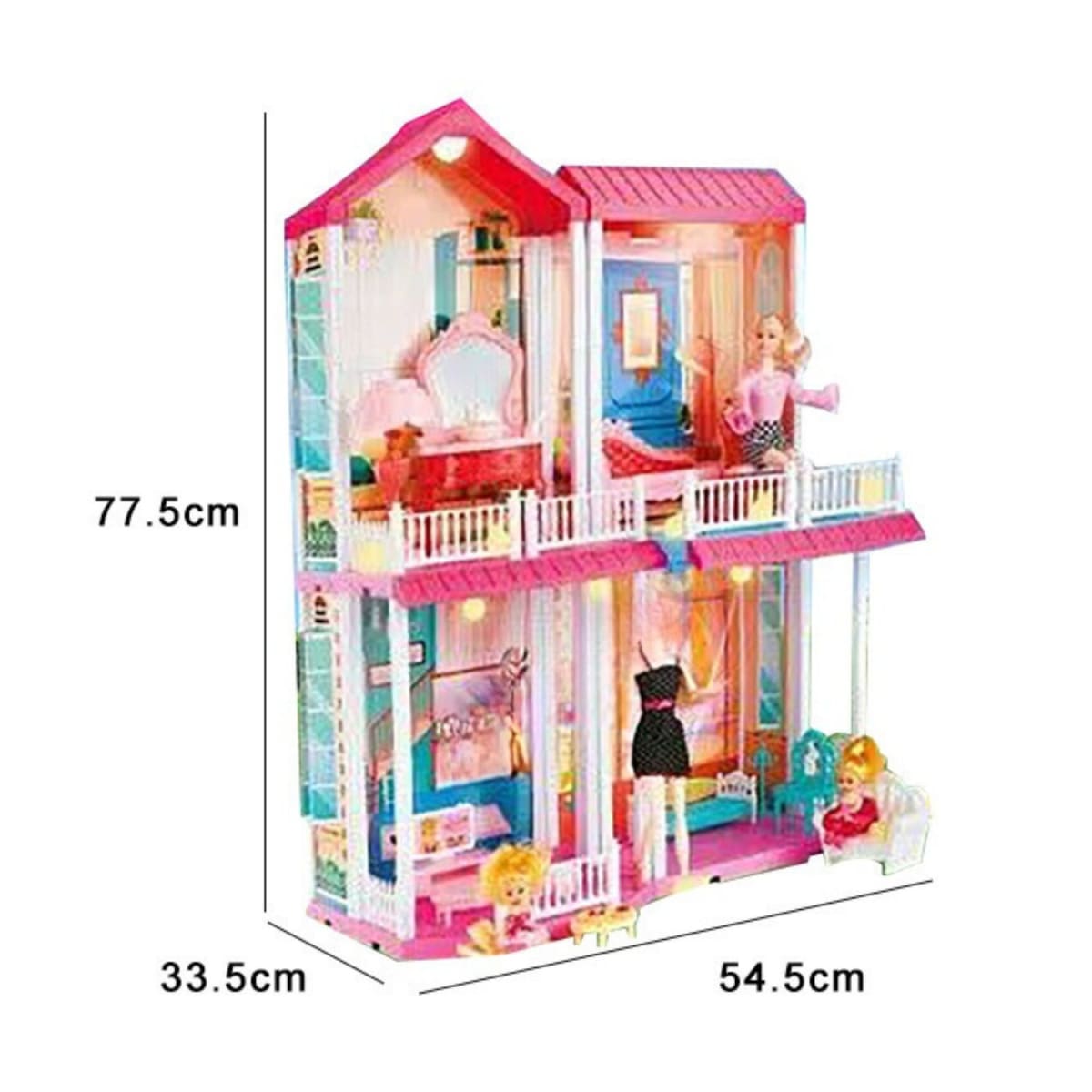 Casa de Muñecas con Accesorios y 4 Muñecas 3