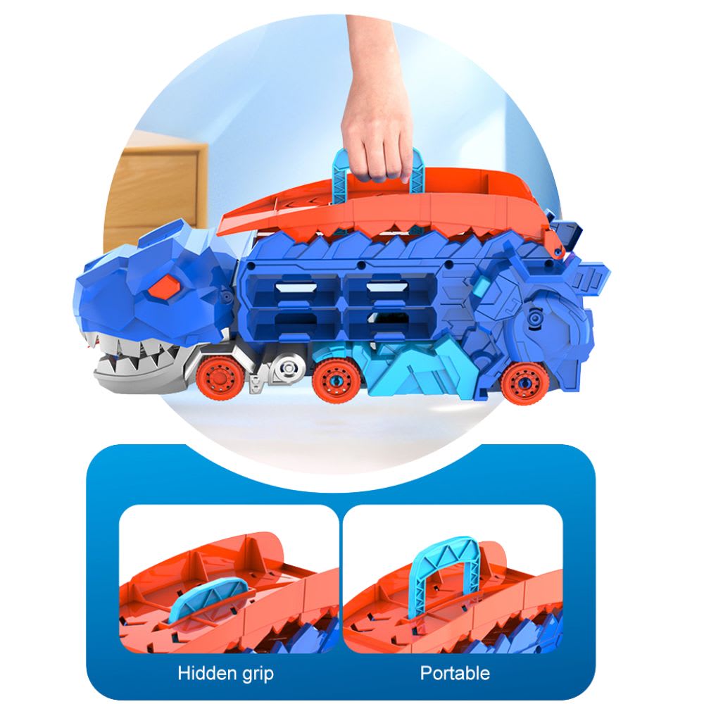 Mega Dino Rex Camión  Devorador Incluye 4 Carritos de Metal3