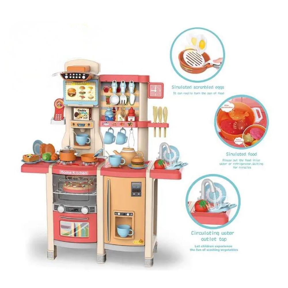 Cocina para Niños Agua, Vapor, Luz y Sonido 100 cm, 65 accesorios3
