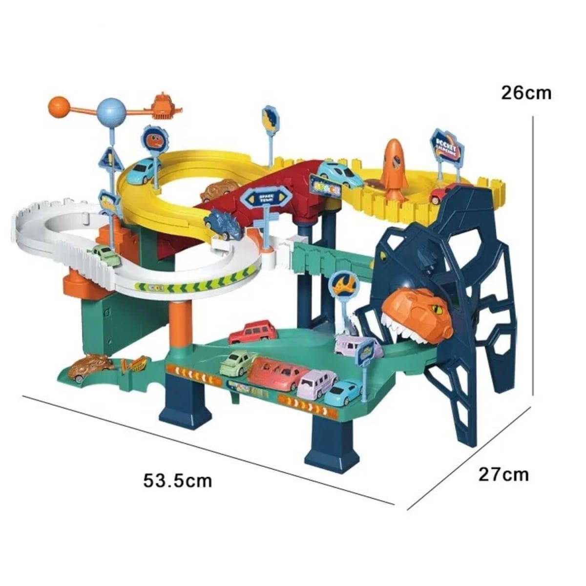 Pista Dinosaurio  con Carros
3