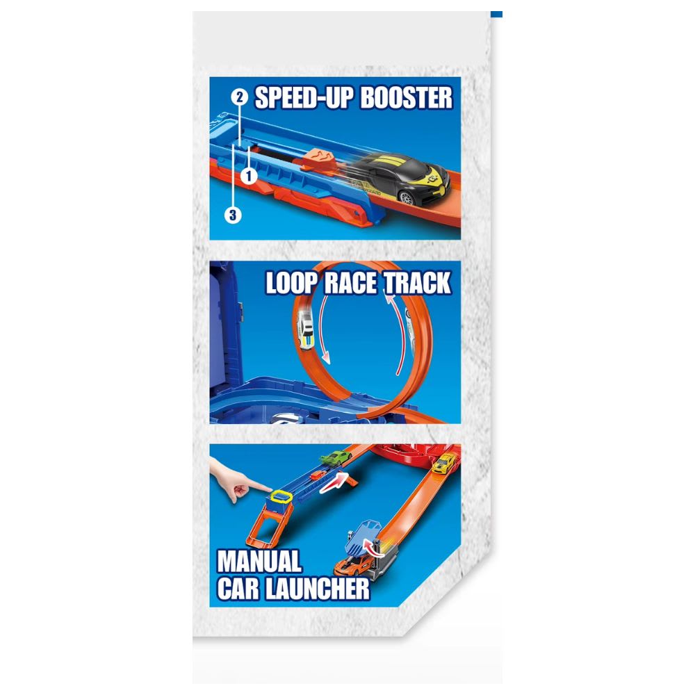 Pista de Carrera 2 en 1  Loop y Gravedad incluye 6 Carros de Metal4