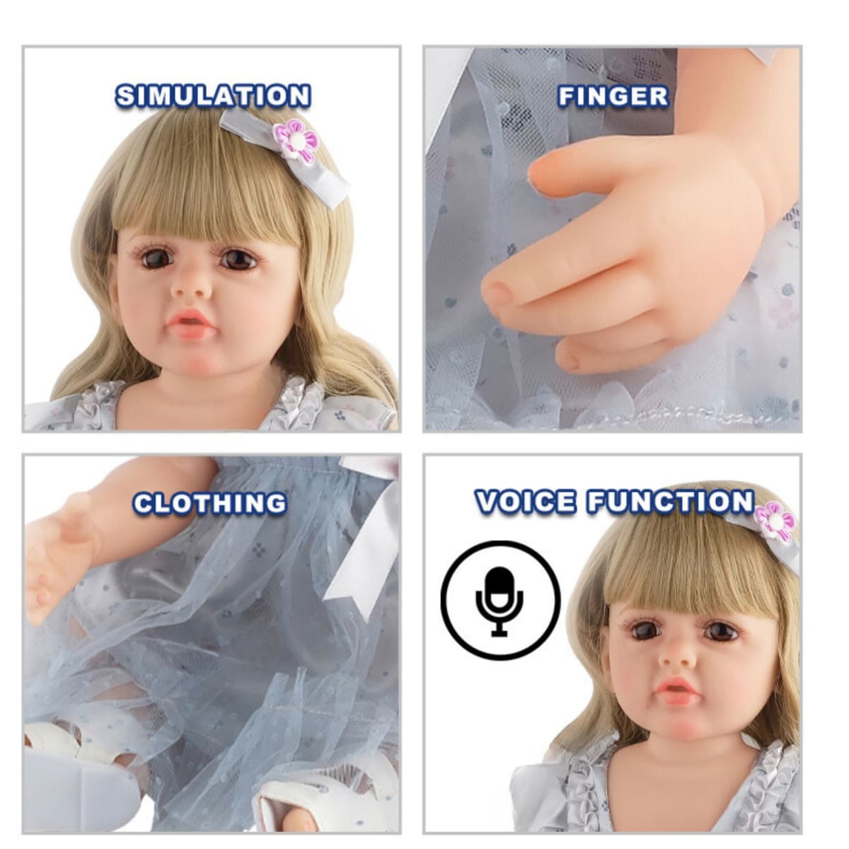 Muñeca Tipo Reborn Interactiva 50 cm Habladora 4