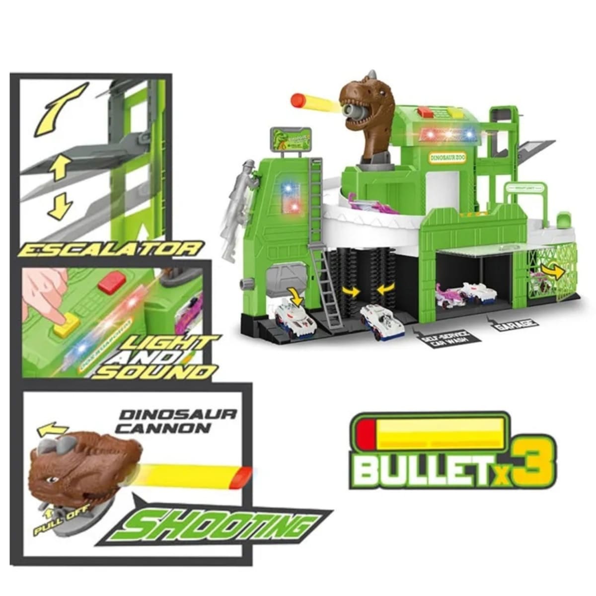 Pista Dinosaurio con Luz, Sonido y Lanzador4