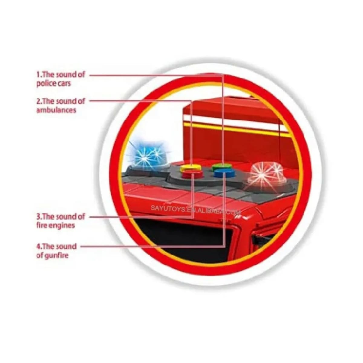 Camión de Bomberos Multifuncional: Luz, sonido, incluye carros4