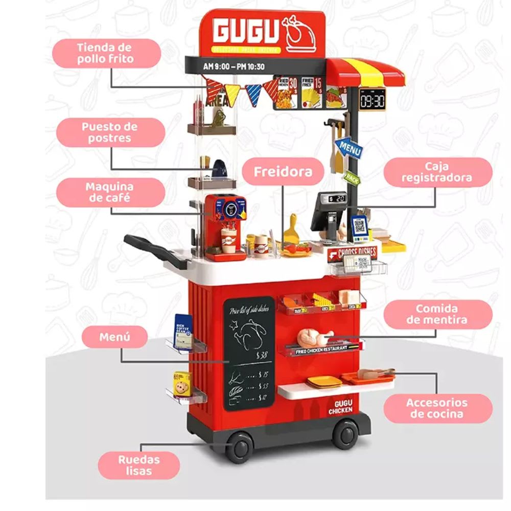 Carrito de Comidas Multifunción  102 cm, 82 piezas4