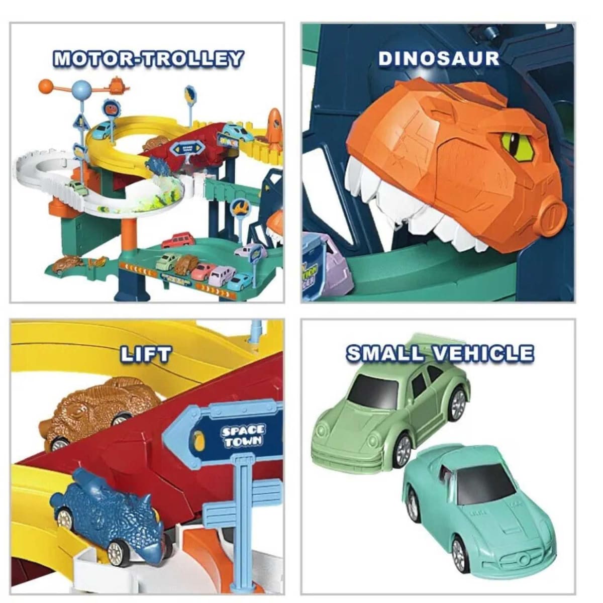 Pista Dinosaurio  con Carros
4
