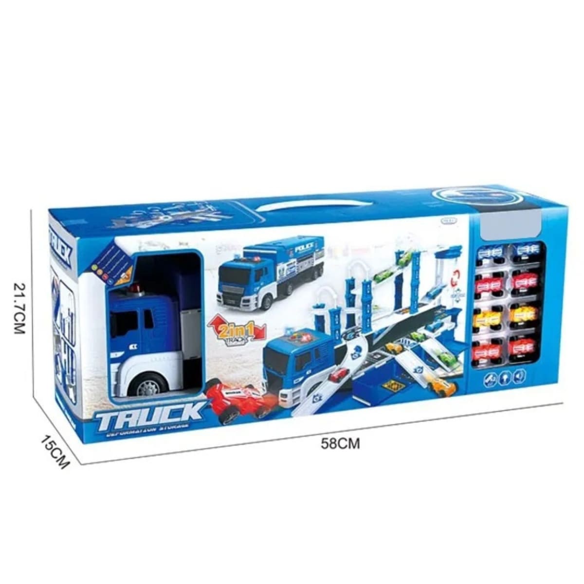 Camión Policía Multifuncional: Luz, Sonido, Incluye Carros4