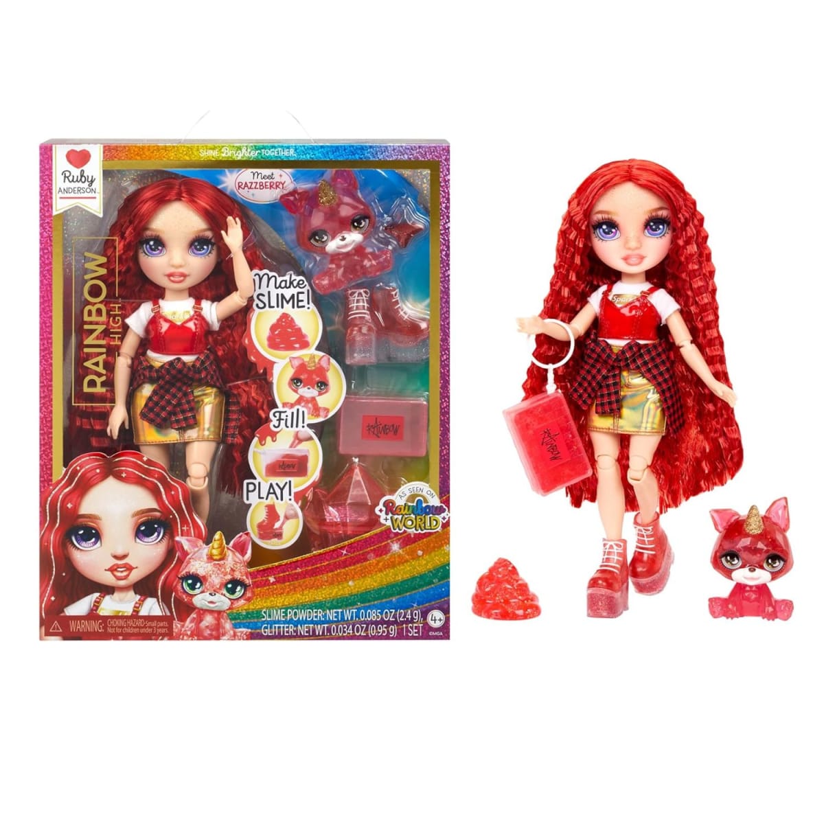 Muñeca Rainbow High Ruby con Kit Mascota y Slime1