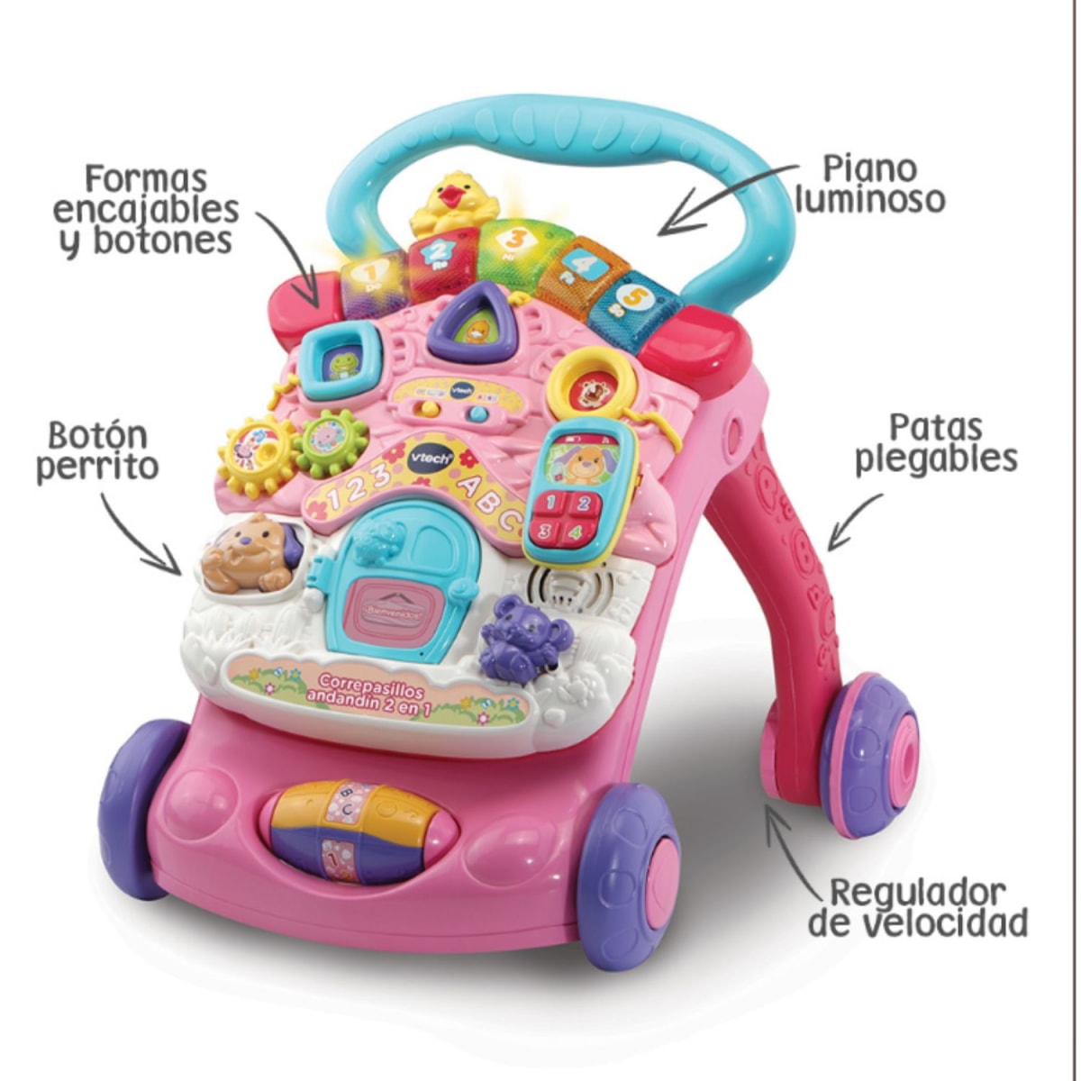 Andador Andandín 2 en 1 Rosa1