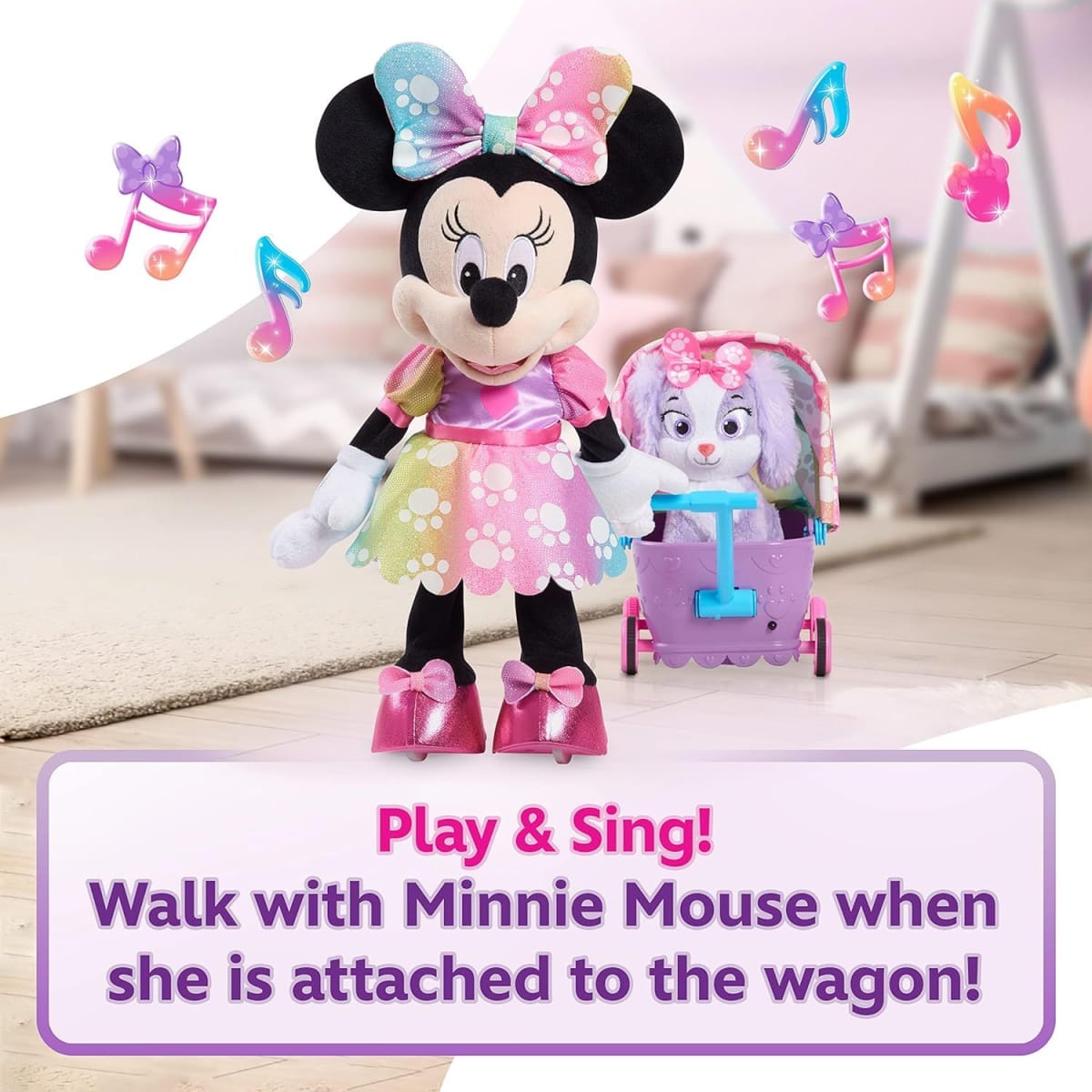 Minnie Mouse Waggin' Wagon Caminadora con Luces y Sonido5