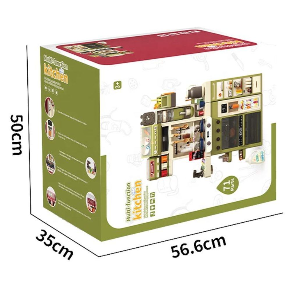 Cocina para Niños Multifunción  Agua, Vapor, Luz y sonido 122 cm, 71 accesorios5