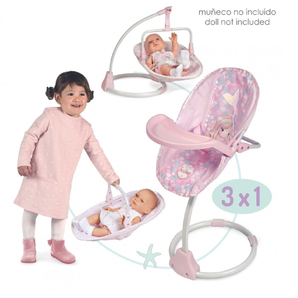 Trona Columpio 3x1 para muñecas Ocean Fantasy1