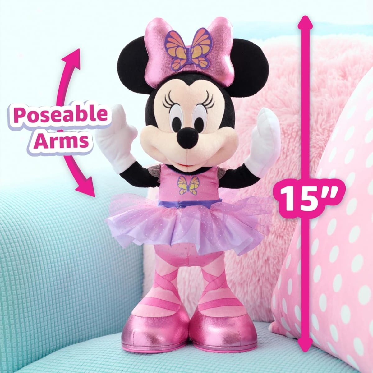 Muñeco Peluche Minnie Mouse Bailarina Movimiento y Sonido1
