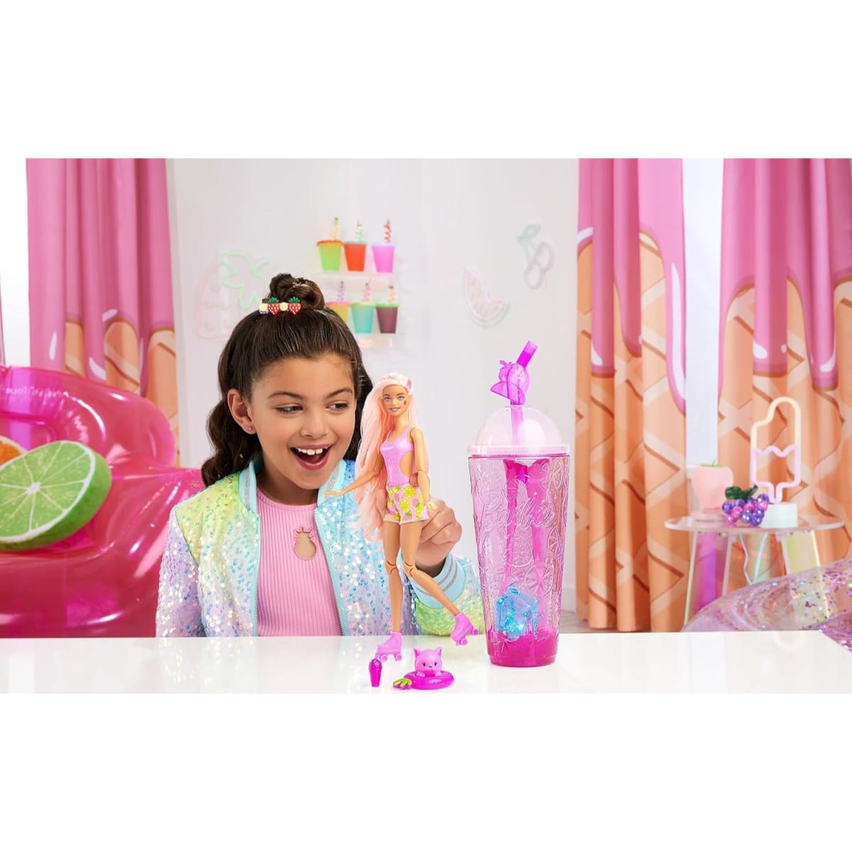 Muñeca Barbie Pop Reveal y Accesorios, Aroma de Limonada de Fresa5