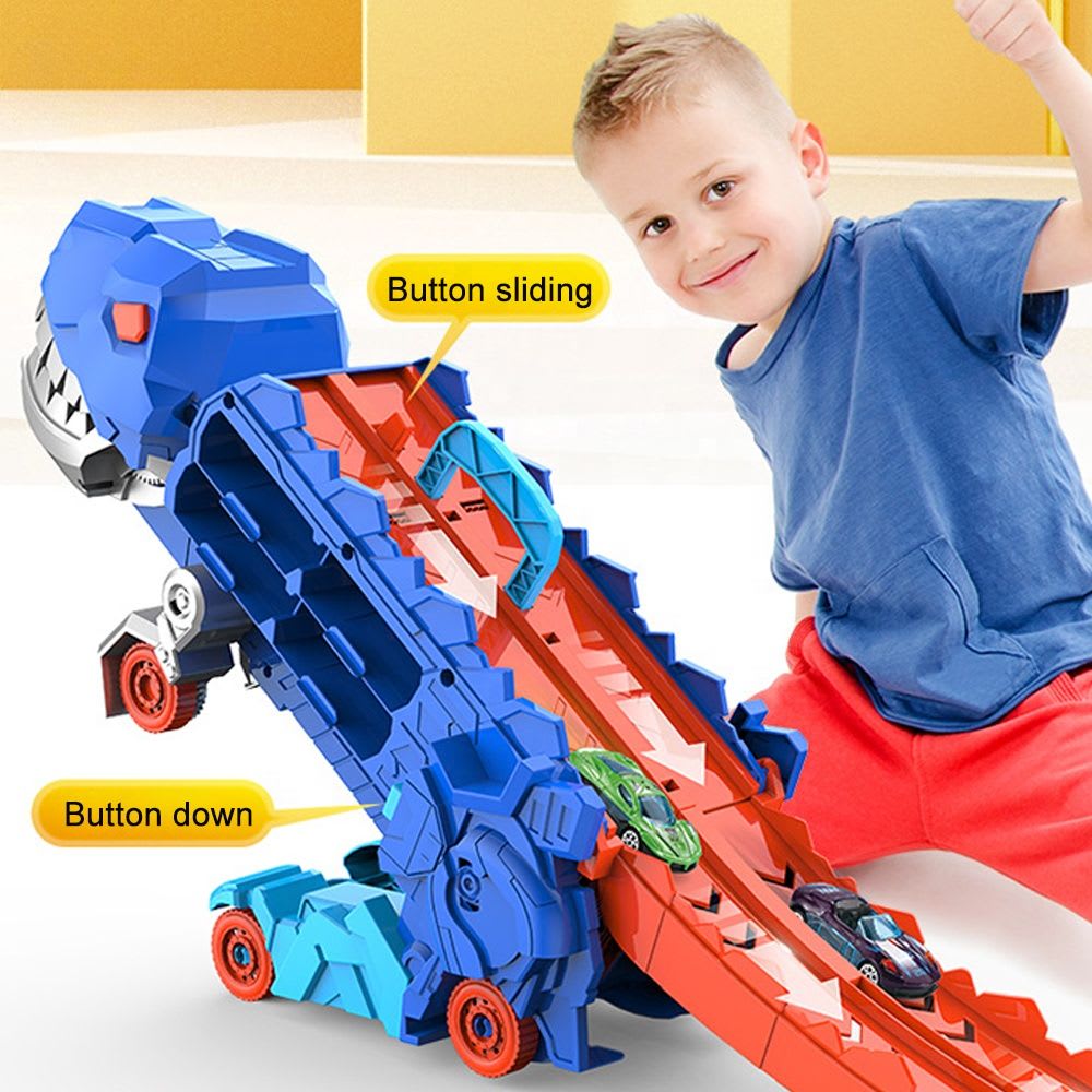 Mega Dino Rex Camión  Devorador Incluye 4 Carritos de Metal5