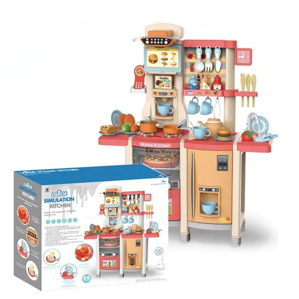 Cocina para Niños Agua, Vapor, Luz y Sonido 100 cm, 65 accesorios5