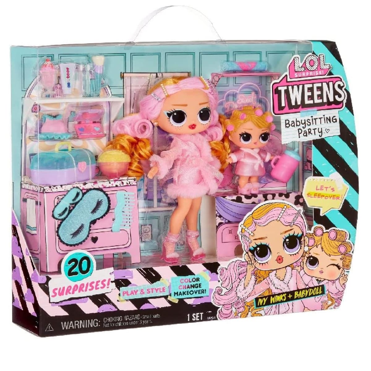 Muñeca L.O.L. Surprise Tweens Ivy Winks + Hermana Tots  Fiesta de Pijamas1