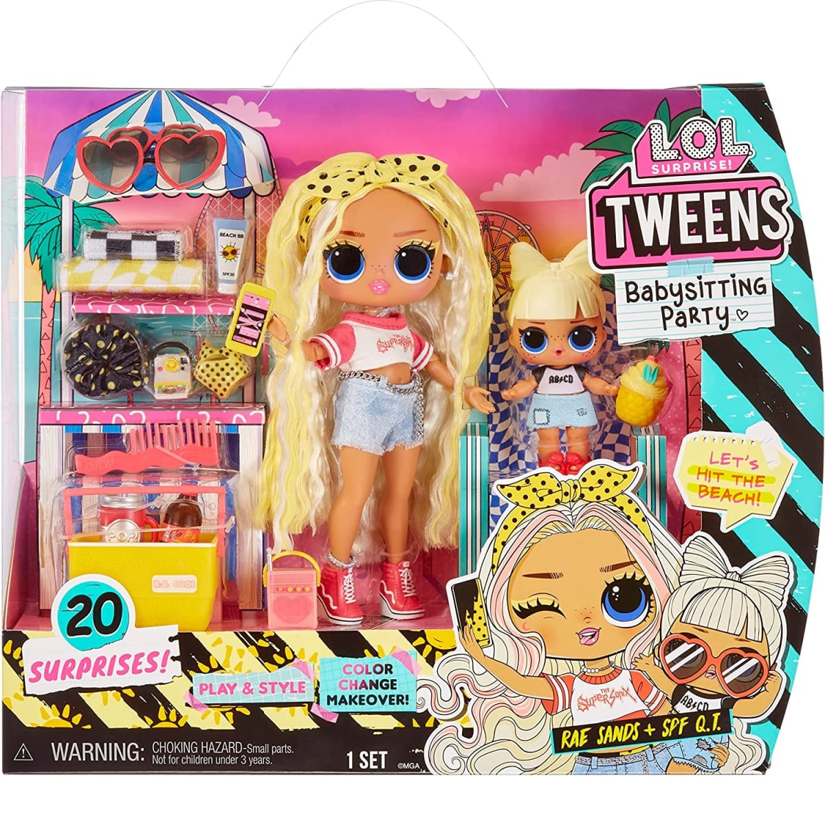 Muñeca L.O.L. Surprise Tweens Rae Sands + Hermana Tots  Fiesta de Playa1