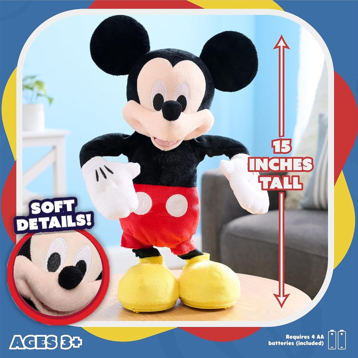 Muñeco Peluche Mickey Mouse Movimiento y Sonido4