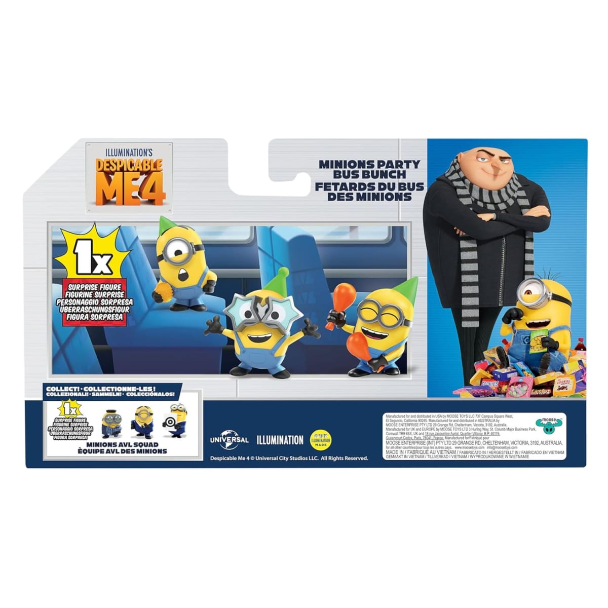 Pack 4 Figuras Minions Mi Villano Favorito Fiesta2