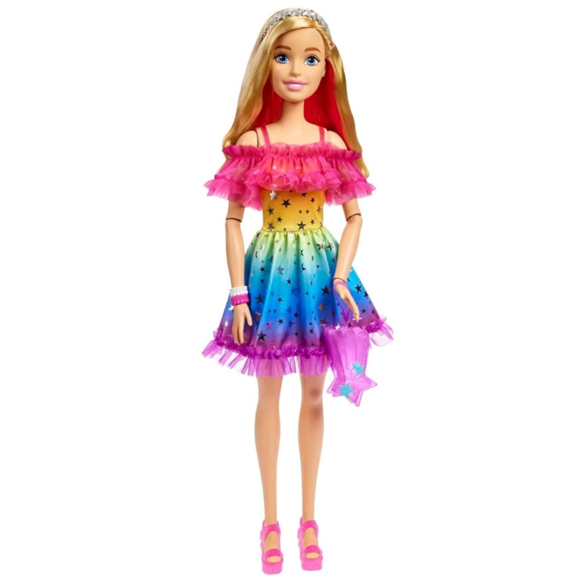 Muñeca Barbie Rubia Arcoiris Gigante de 71 cm1