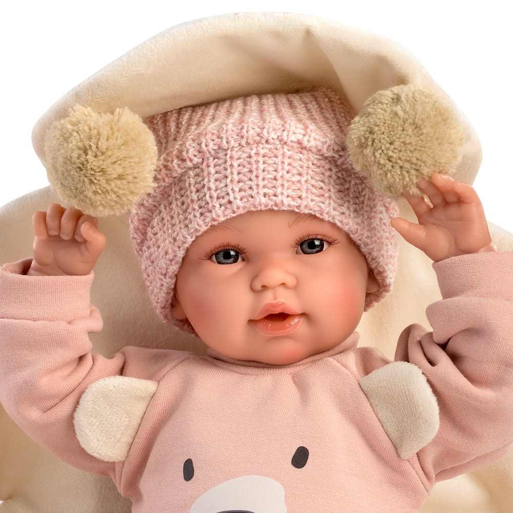 RECIEN NACIDA LLORONA 36 CM OSITO ROSA2