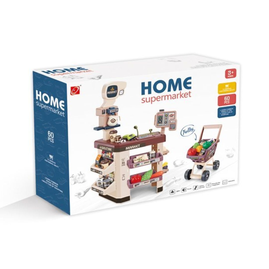 Supermarket y Coche de Compras para Niños con Accesorios 688-1101