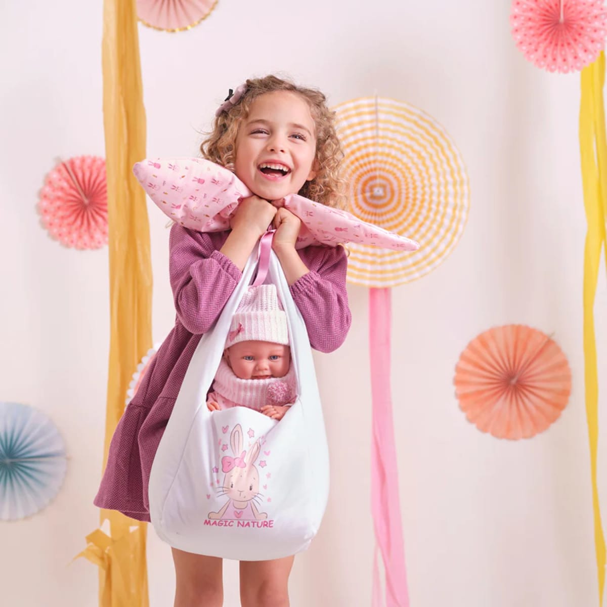 Muñeca Llorens Nica RN Porta Bebe Magic Nature 40 cm 3