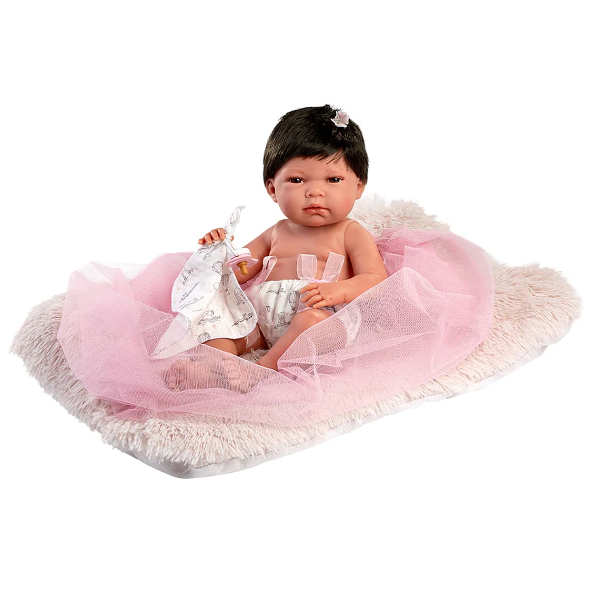 Muñeca Llorens Nica Recien Nacida Cojin Rosa 42 cm2
